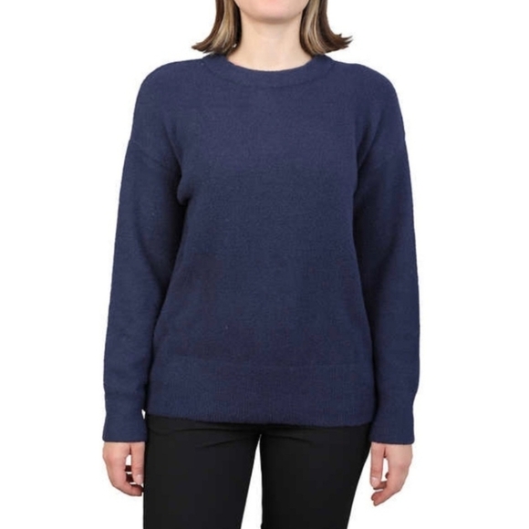 Tilley Crewneck Sweater Women's Size Large Blue Relaxed Fit Cozy Teddy Soft - Picture 2 of 13